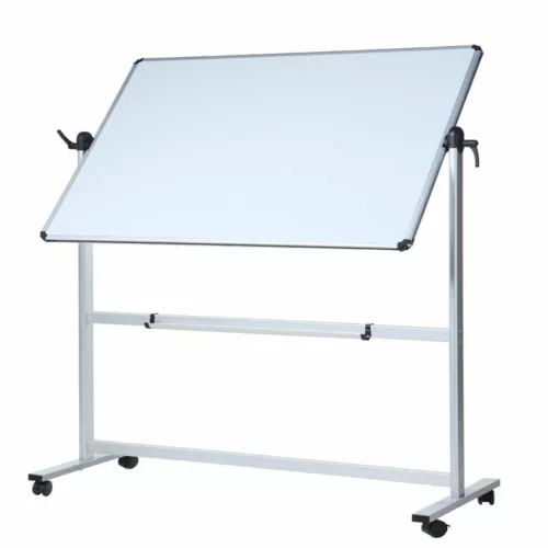 VIZ-PRO 72" x 40" Mobile Whiteboard Double-Sided Dry erase Board Aluminium Frame
