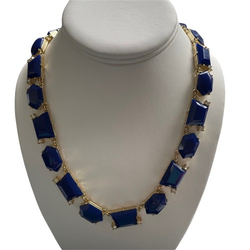 J. Crew Blue Acrylic Linked Necklace 
