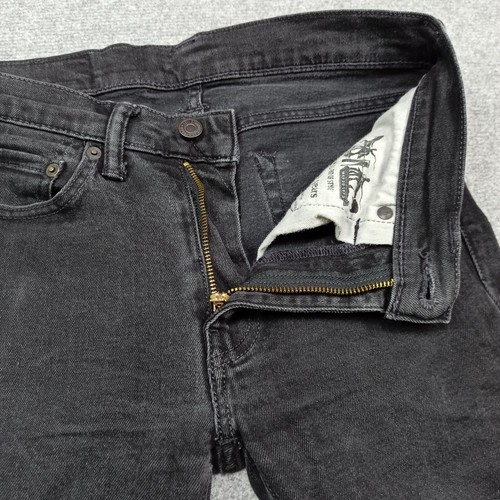 Pantalones de mezclilla Levis 519 extremadamente ajustados para hombre W28 L32 negros gris oscuro elásticos ajustados ajustados - Imagen 5 de 13