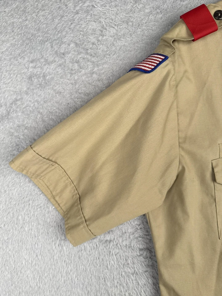 Boy Scouts of America Uniform Shirt Mens Large Short Sleeve Patches Made in USA - Image 3 of 4