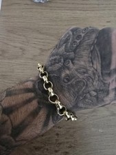 Broken Clasp 9c 375 Gold Belcher Bracelet 26g