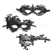 TFTSR Masquerade Masks for Women Couples,Men Mardi Gras Lace,black,01