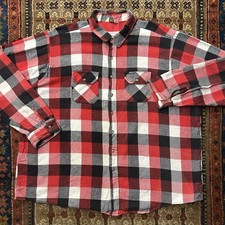 Vintage 1060s Frostproof Woven Cotton Flannel Shirt - Red Plaid - Huge Size