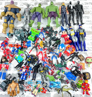 Super Hero Action Figure Lot Bundle Transformers Batman Hulk Marvel Reseller