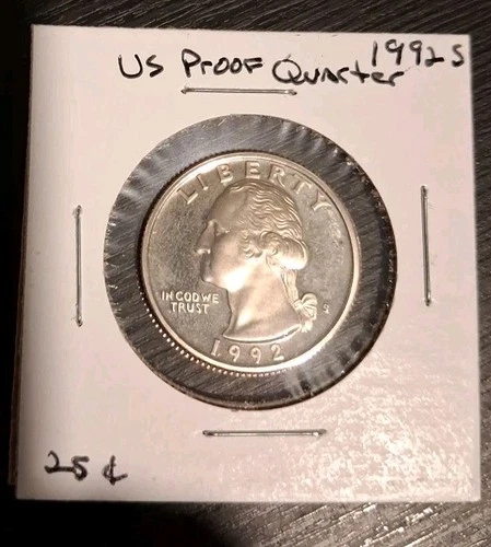 1992-S United States Proof Silver Washington Quarter (USbx) Free Shipping