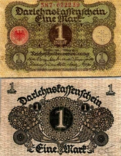 Germany 1 Mark 1920 Pick# 58 VF-CVF