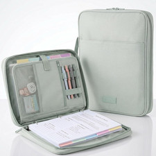 Sturdy 3 Ring Zipper Binder with Strap for School - 1 Inch, 5-Tab Dividers