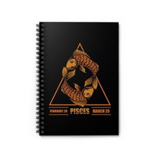 Pisces Zodiac Notebook  Ruled Journal