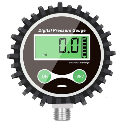 Uharbour Digital Air Pressure Gauge with 1/4'' NPT Bottom Connector 5-200PSI
