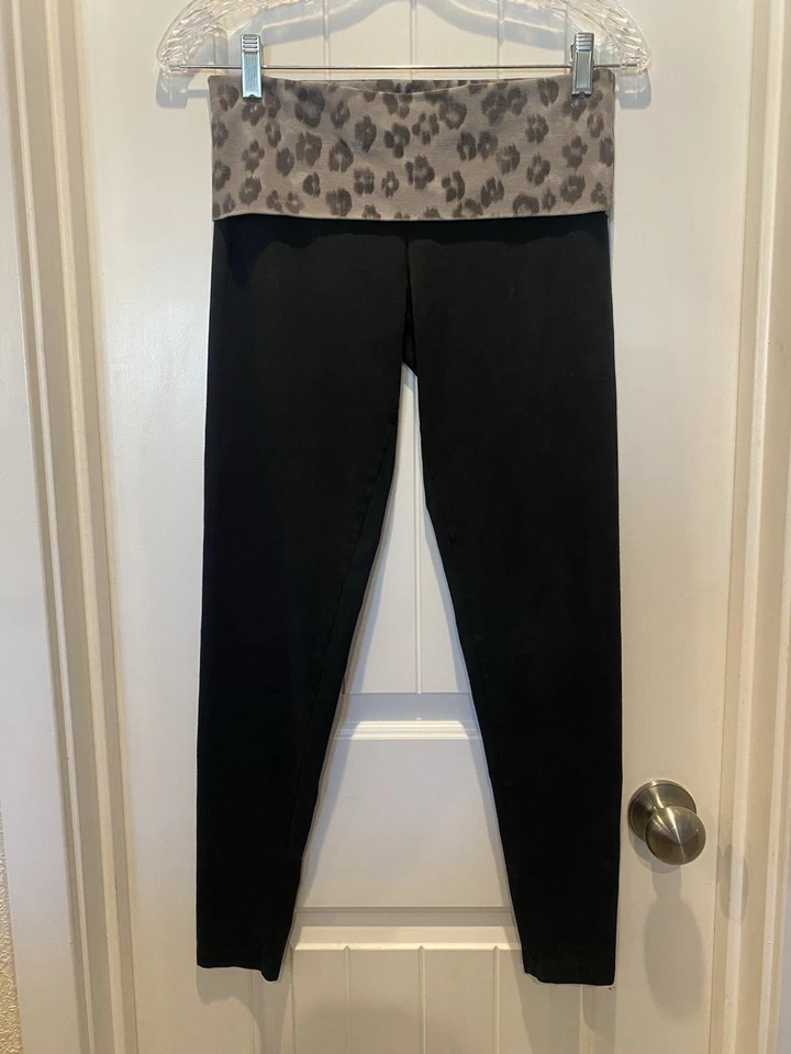Y2K PINK Victoria’s Secret Bling Gray Leopard Print Foldover Leggings - S  - Image 2 of 4