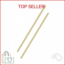 Sutemribor 2 PCS 14 Inches 1/4 Brass Solid Round Rod Lathe Bar Stock, 1/4 Inch i