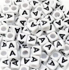 500PCS Letter Beads 6X6mm Acrylic Alphabet for Jewelry 6mm, A-500PCS