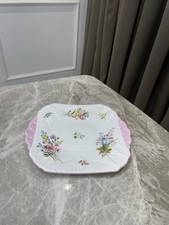 Shelley Wild Flowers Fine Bone China England Cake Plate Serving Dish 13668
