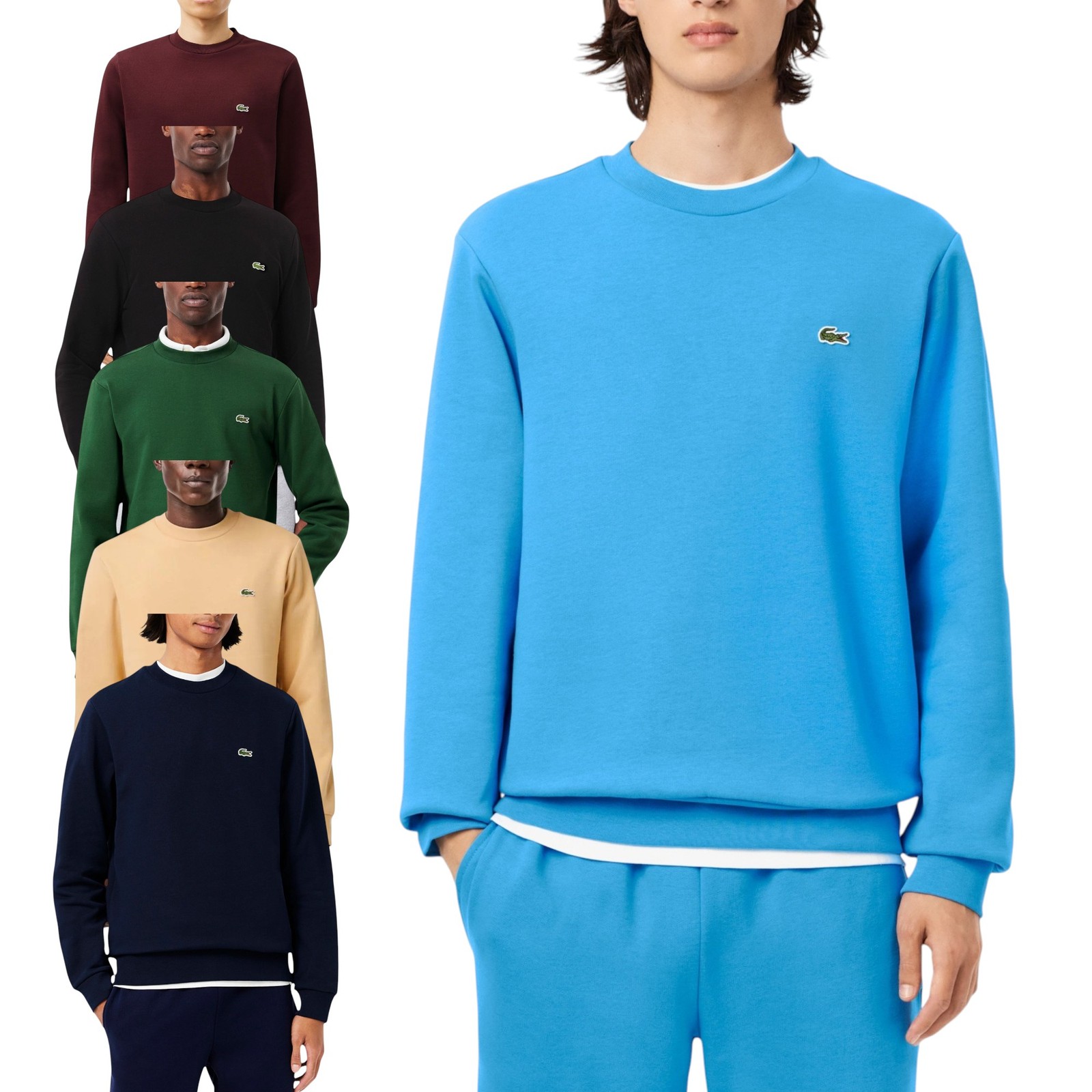 Sudadera de punto Lacoste para hombre polar cuello redondo manga larga