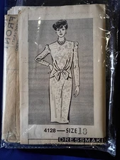 FF UNCUT MAIL ORDER DRESS PATTERN Simplicity 4128 Sewing Size 18 Bust 40 Vintage
