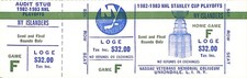 1982-83 STANLEY CUP PLAYOFFS GAME F SEMIS/FINALS FULL HOCKEY TICKET PROOF