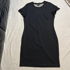 Forever 21 Plus Size 1X Dress Knee Length Short Sleeve Black Blue Shimmer