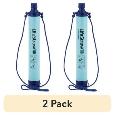 LifeStraw Personal Water Filter for Travel, Hiking, Camping and Survival 2 Pack