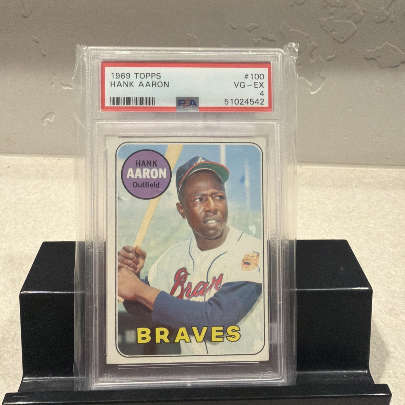 Hank Aaron 1969 Topps #100 Rookie Era Card – PSA 4 VG-EX – Atlanta Braves HOF