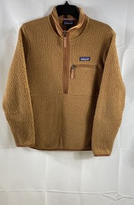 Patagonia Women's Retro Pile Fleece 1/4 Zip Pullover Tan Brown Size S