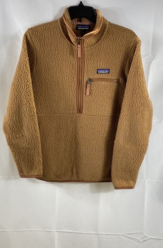 Patagonia Women's Retro Pile Fleece 1/4 Zip Pullover Tan Brown Size S
