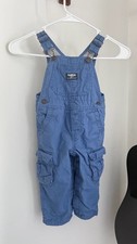 OshKosh B'gosh Blue Vestbak Canvas Cargo Overalls