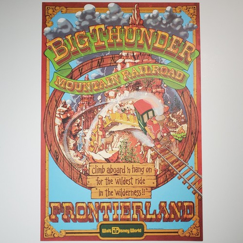 Big Thunder Mountain Railroad Poster Authentic Magic Kingdom 12x18 Disney World - Bild 2 von 2