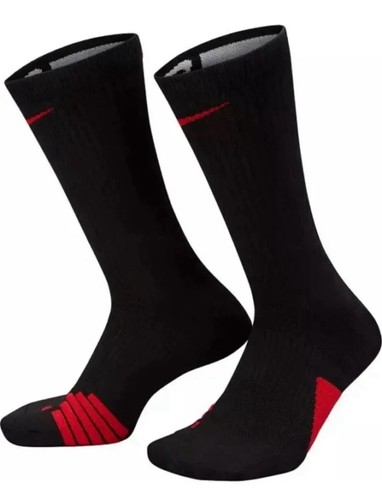Nike Elite Basketball Crew Socks Black Red S Youth 3Y-5Y Women 4-6 $16 - Picture 1 of 19