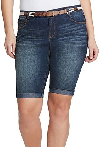 WOMENS SIZE 24W GLORIA VANDERBILT JOSLYN BELTED BERMUDA SHORTS NWT - 第 1/1 張圖片