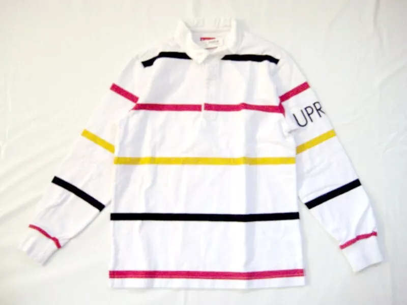 (L)2016 Supreme Striped Rugby WHITE