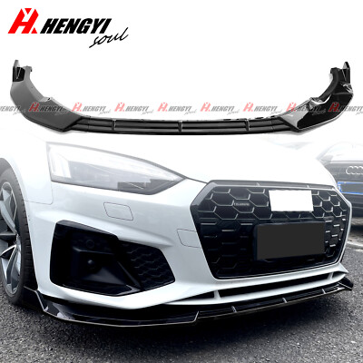 Front Bumper Lip Splitter Spoiler For AUDI A5 Sportback 2021-2024 Body Kits Blk