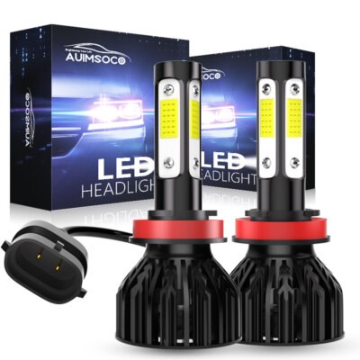 H11 LED Headlight 4-Sides Low Beam Bulbs Super Bright 6500K White Kit 360000LM