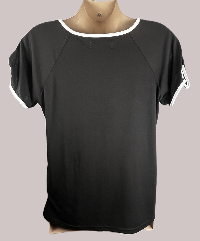 French Laundry Black ShortSleeve TShirt TieSleeve White Detail