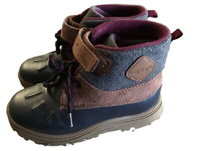 Carter's Toddler Kids Duck Boots 11 M Shoes Brown Black Lace Winter Snow  Child