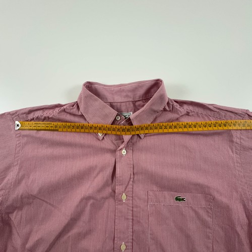 Camicia Lacoste Vintage a righe bianca e rossa - Taglia 40 uomo - Foto 3 di 10