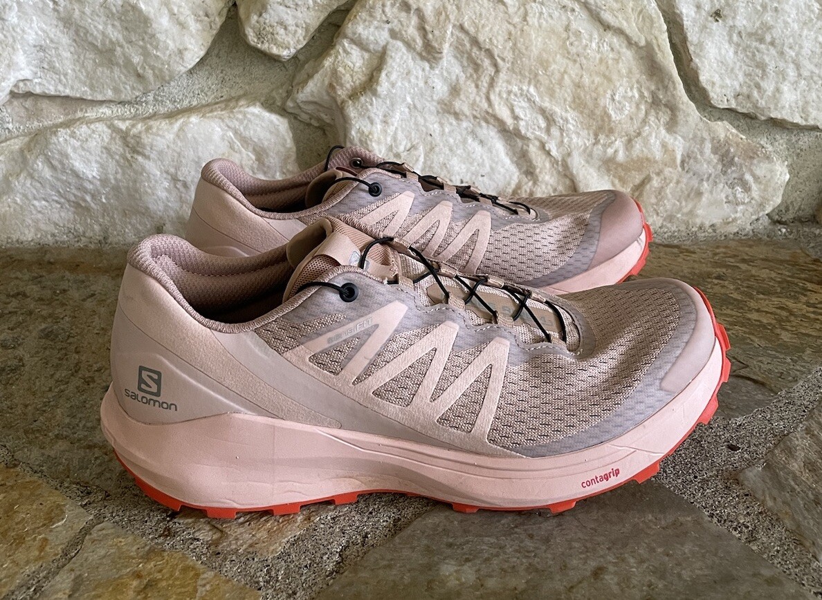 Scarpe da corsa Salomon Sense Ride 4 da donna Peachy Keen arancione stringate taglia US 9 5