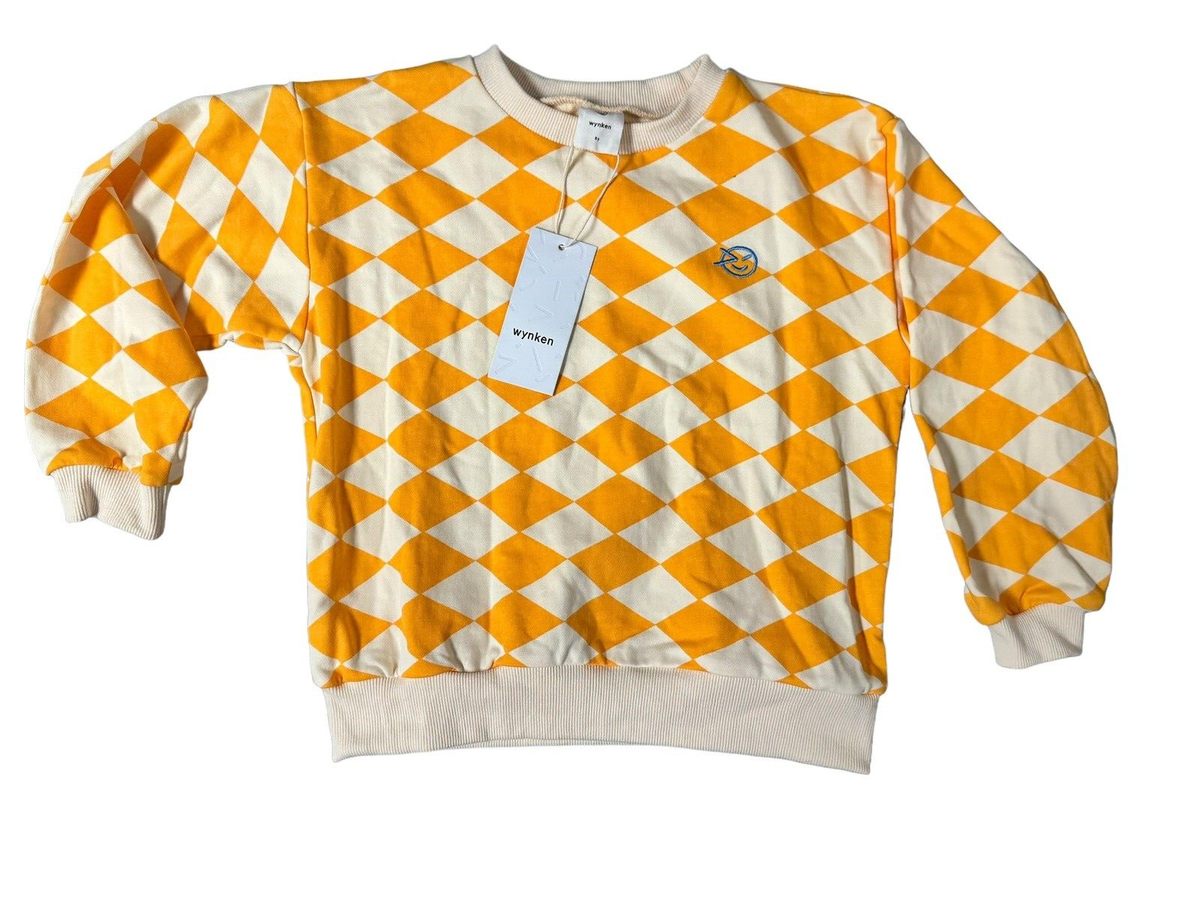 Wynken Size 8Y Boys Or Girls Long Sleeve Orange and Cream Casual 