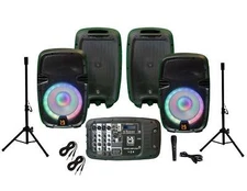 MR DJ PBX210COMBO Portable all in One PA/DJ System 2X 10" 3000W Bluetooth Active
