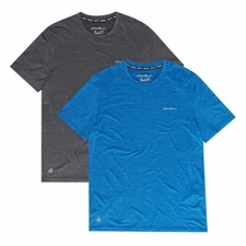 NWT Eddie Bauer Men’s Motion Tee, 2-pack Crew Neck Wicking Blue/Gray SZ L