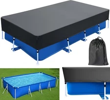 177 x 87 Rectangle Pool Covers Drawstring 14 ft for 178 x87 Rectangular Frame So