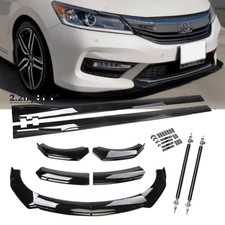 For 16-17 Honda Accord 4drsedan Front Bumper Lip Splitter Spoiler Glossy Black
