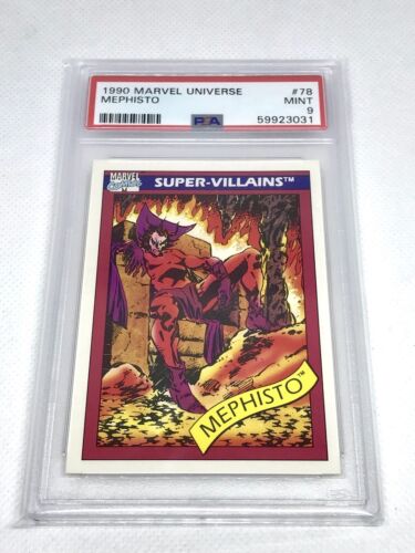 1990 Marvel Universe #78 Mephisto GRADED MINT PSA 9 LOW POPULATION - Picture 1 of 2