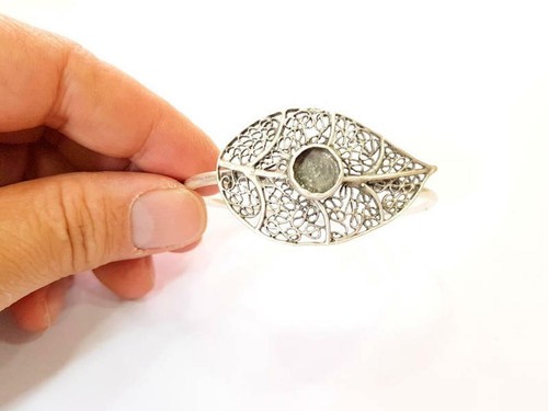 Puño en blanco ajustable antiguo latón plateado G7638 - Imagen 3 de 5