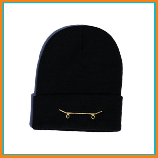 SKATEBOARD BEANIE - Embroidered Knit Cuffed Premium Classic 