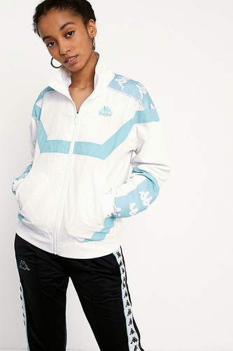 Kappa Urban Outfitters White Track Jacket Ice Blue Retro Size Large New $140 - 第 1/5 張圖片