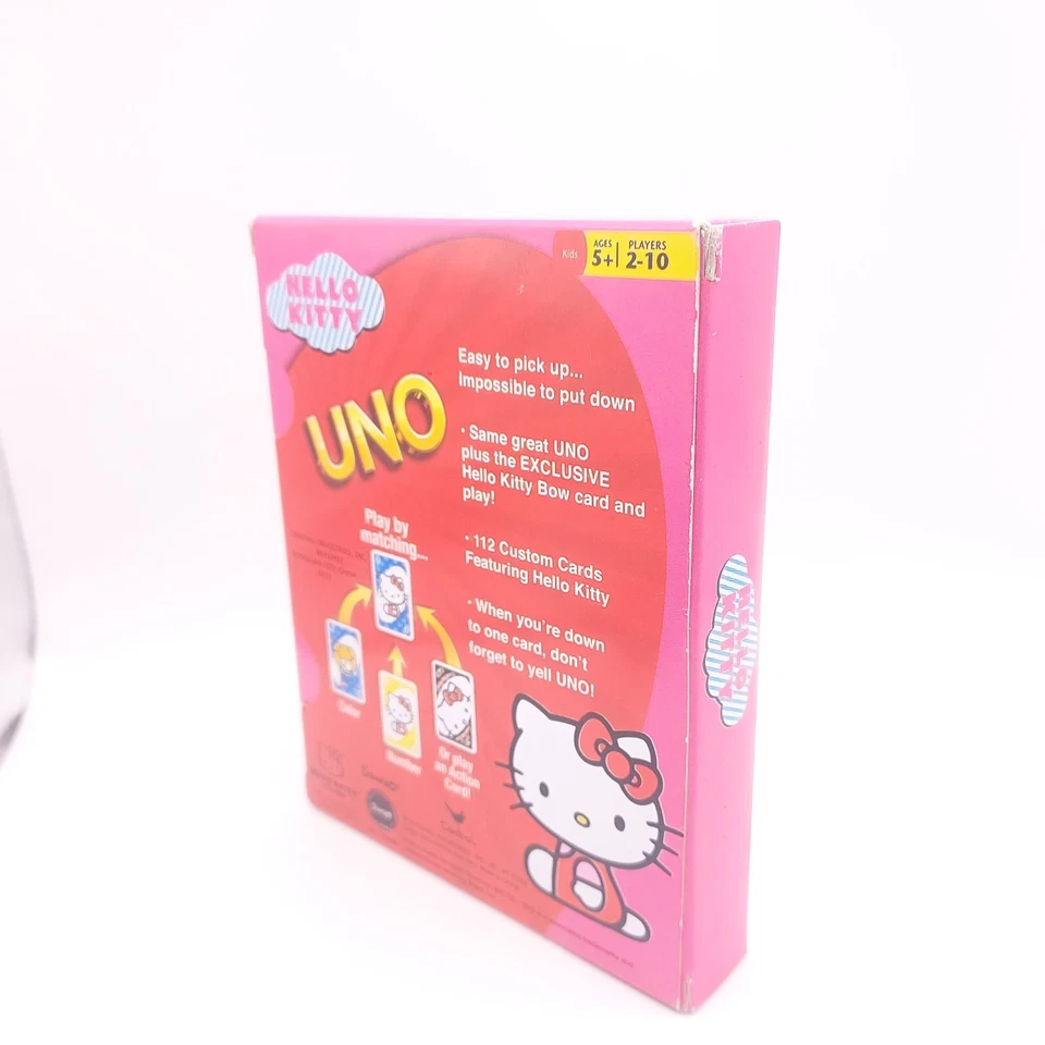 Raro 2012 HELLO KITTY UNO Juego de Cartas Cardinal Exclusivo "Hello Kitty Bow" Regla Foto 2 de 4