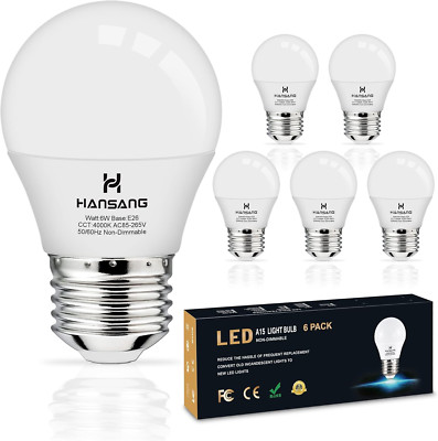E26 Led Bulb For Ceiling Fan A15 Small Light Bulb 4000k Natural Daylight 60 Watt