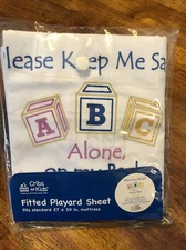 New FITTED PLAYARD SHEET 27 x 39 WHITE  Cribette Mattress Pack N Play Crib ABC