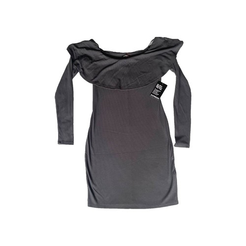 express black ruffle dress Small Y2K Express Black Silk Mini Party Dress