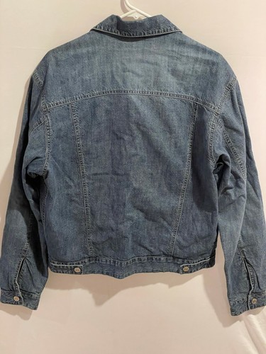 Men's Chevignon Conquest Western Blue Denim Jacket Large Snap Front Reversible - Picture 3 of 3